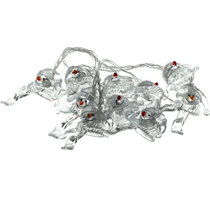 Catena luminosa LED 10xLED/2xAA/bianco caldo 1,65m pupazzi di neve