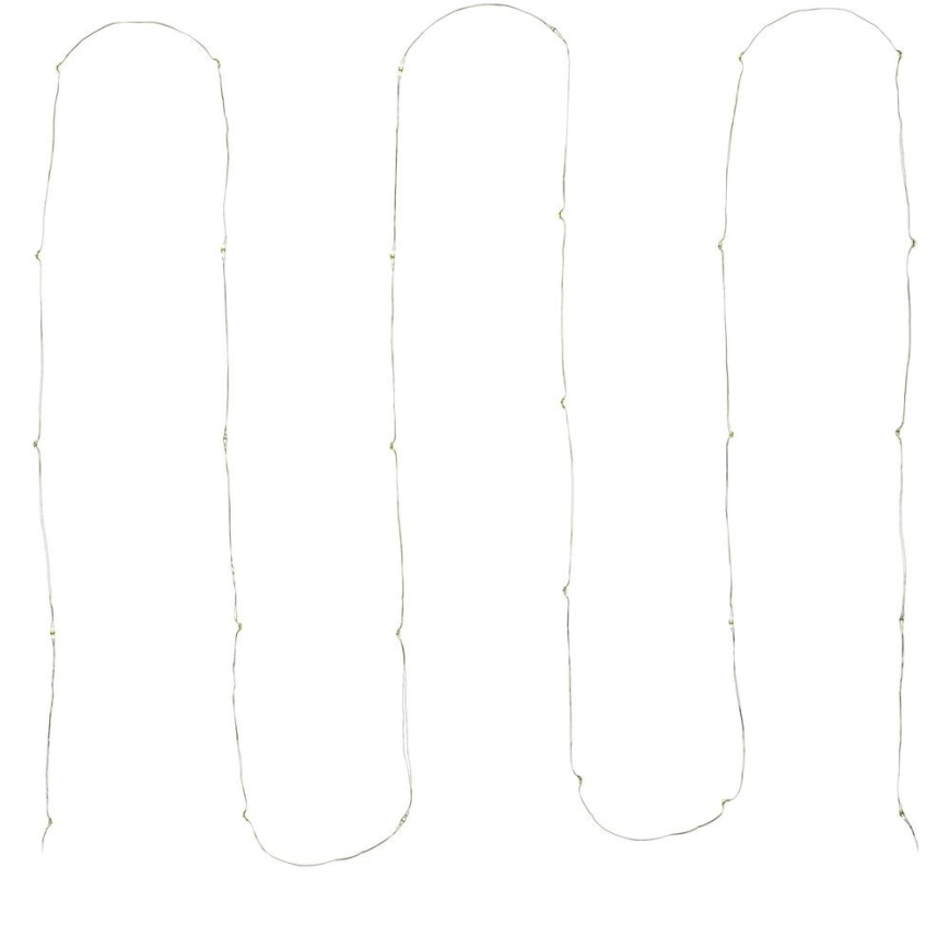 Catena luminosa LED, 30 LED, alimentazione 3xAA, lunghezza 3,3 m, bianco freddo