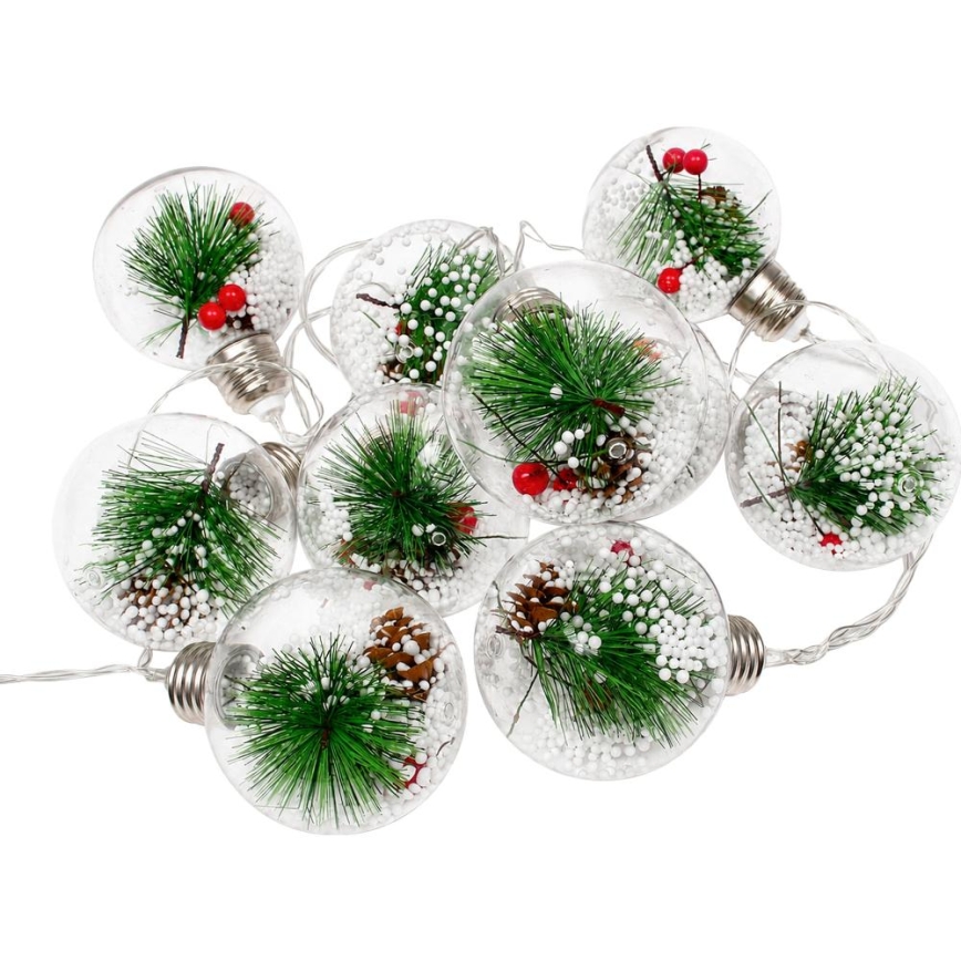 Catena luminosa LED natalizia 10xLED/3xAAA/bianco caldo 2,1m sfere