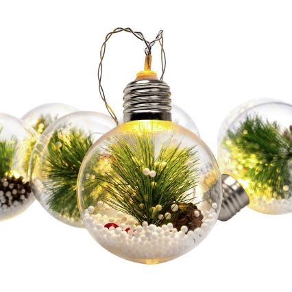 Catena luminosa LED natalizia 10xLED/3xAAA/bianco caldo 2,1m sfere