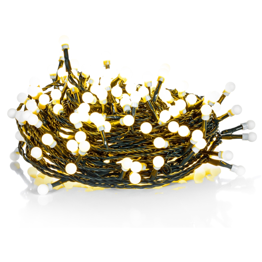 LED Catena luminosa da esterno 100xLED/8 funzioni 15m IP44 bianco caldo