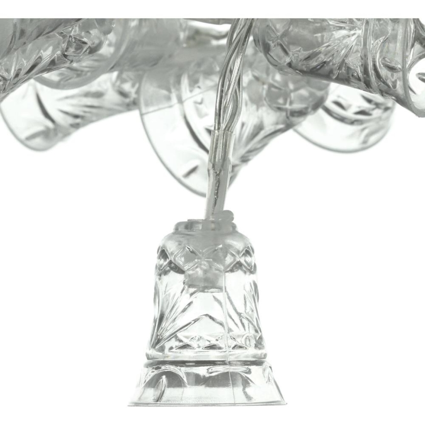 Catena luminosa natalizia a LED, 20 LED, alimentazione 3x AA, bianco caldo, 2,2 m, con campanelle