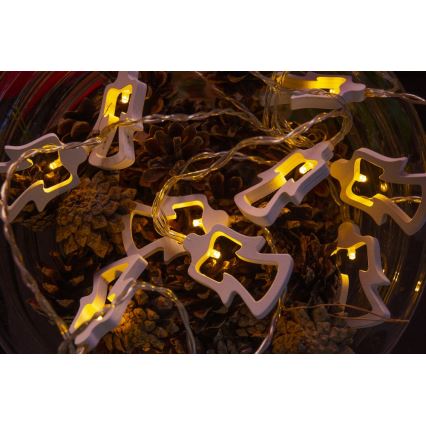 Catena natalizia LED 10xLED/2xAA 1,8m bianco caldo