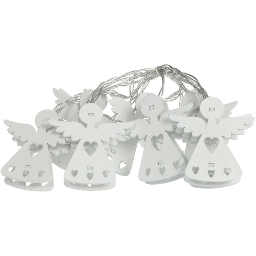 Catena natalizia LED 10xLED/2xAA/bianco caldo 2m angioletti