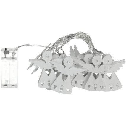 Catena natalizia LED 10xLED/2xAA/bianco caldo 2m angioletti