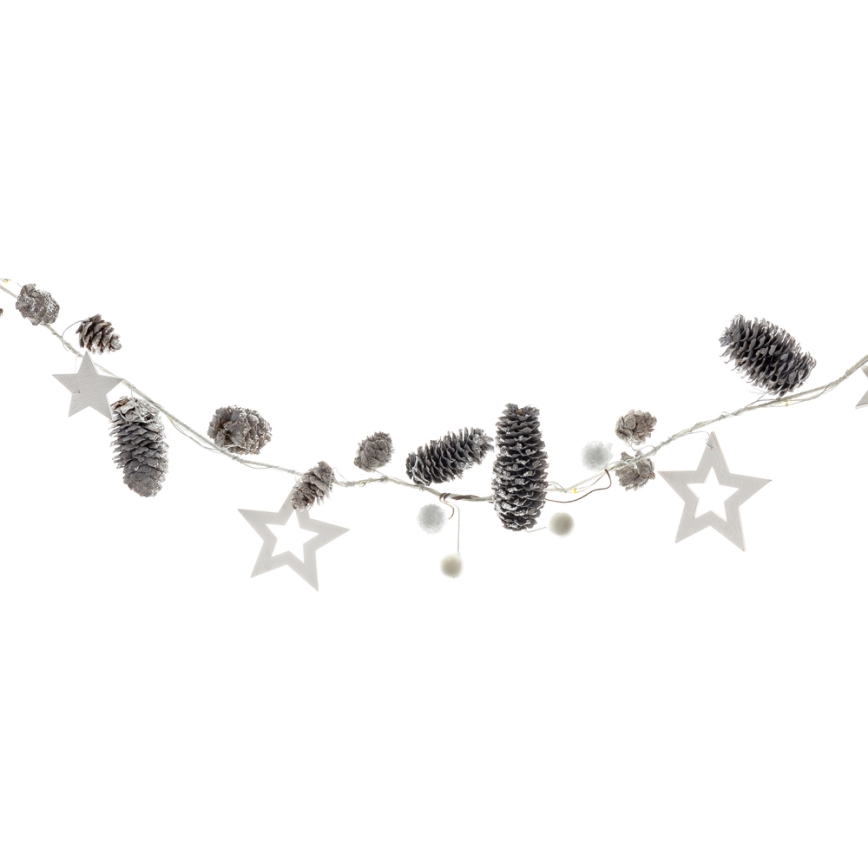 Catena natalizia LED 10xLED/3xAA 2,5m bianco caldo