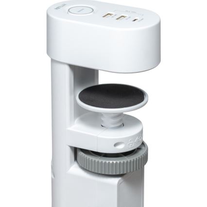 Multipresa con morsetto per scrivania, 3 prese Tipo E + 2xUSB-A + 1xUSB-C, 1,5 m, bianca