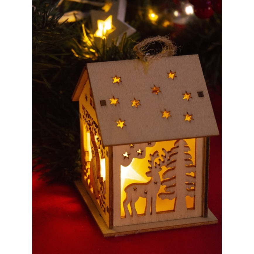 Decorazione LED di natale 1xLED/2xLR44 bianco caldo