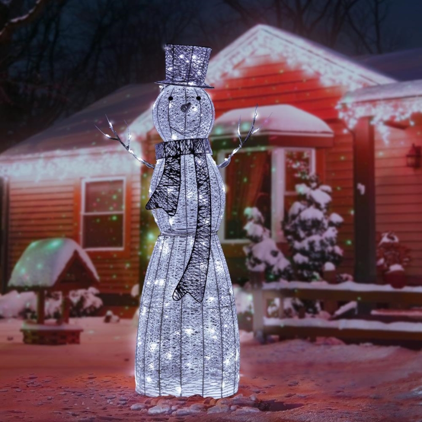 Decorazione natalizia a LED per esterno LED/3,6W/230V/bianco freddo 124 cm IP44 pupazzo di neve