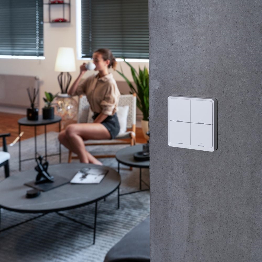 Interruttore smart a 4 pulsanti 1xCR2430 bianco