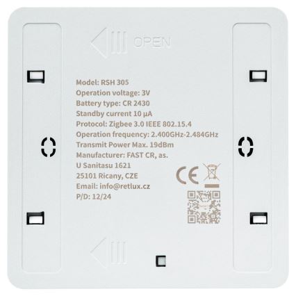 Interruttore smart a 4 pulsanti 1xCR2430 bianco