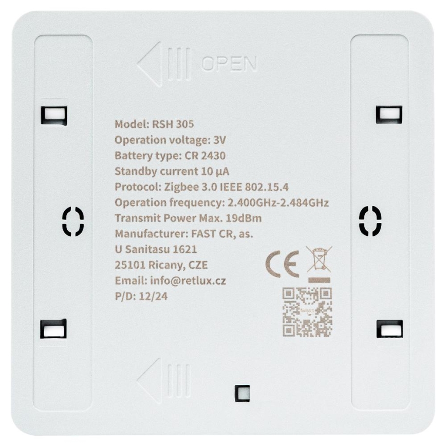 Interruttore smart a 4 pulsanti 1xCR2430 bianco