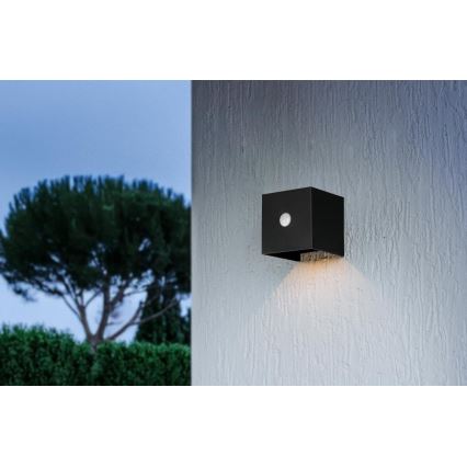 Retlux - Lampada da parete solare a LED con sensore, LED/1W/3,7V, 1200 mAh, IP44, nera
