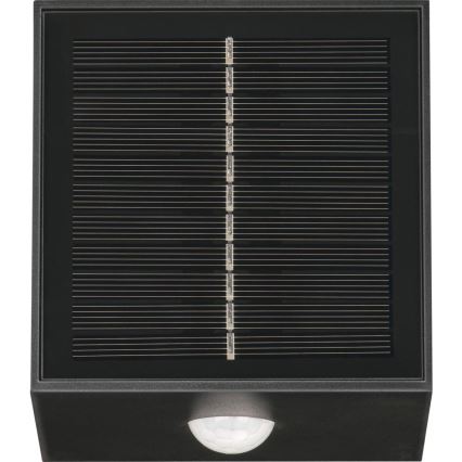 Retlux - Lampada da parete solare a LED con sensore, LED/1W/3,7V, 1200 mAh, IP44, nera