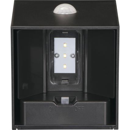 Retlux - Lampada da parete solare a LED con sensore, LED/1W/3,7V, 1200 mAh, IP44, nera