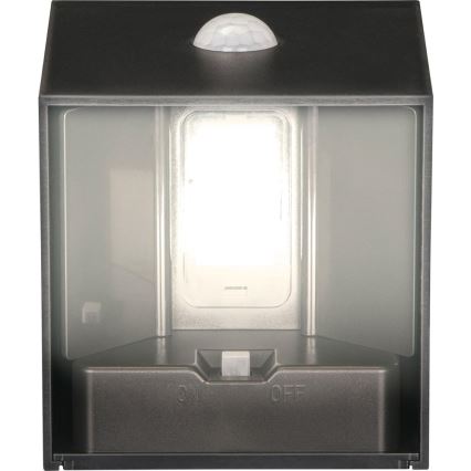 Retlux - Lampada da parete solare a LED con sensore, LED/1W/3,7V, 1200 mAh, IP44, nera
