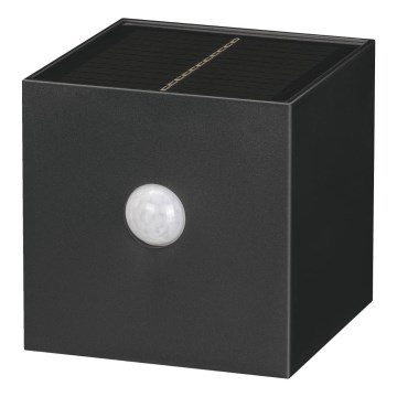 Retlux - Lampada da parete solare con sensore a LED/1W/3,7V 1200 mAh IP44 nera