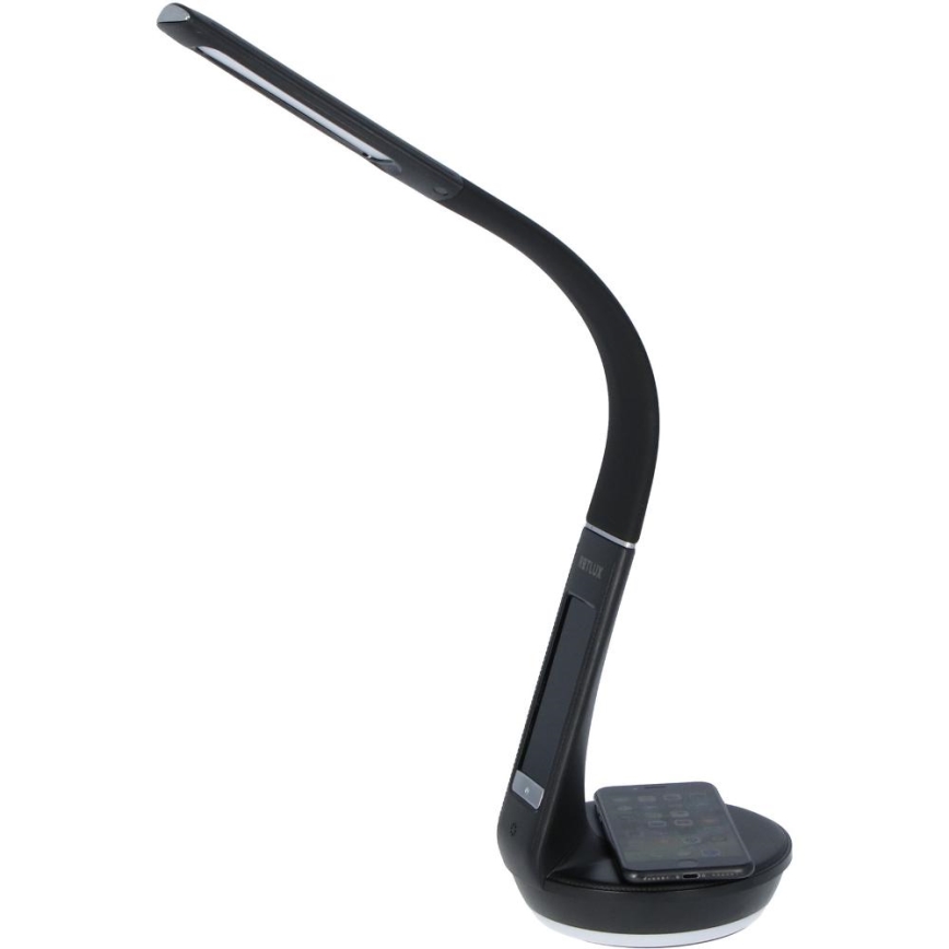 Lampada da tavolo LED dimmerabile con ricarica wireless	 Qi 5W e display LED/6W/230V 3000/4000/6000K nero