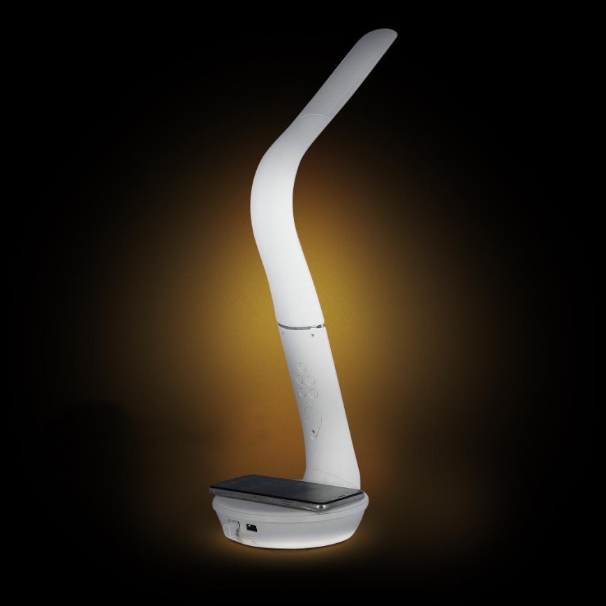 Retlux - Lampada LED dimmerabile con ricarica wireless Qi e display LED/6W/230V 3000/4000/6000K bianco