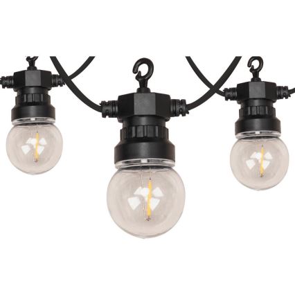 Catena luminosa decorativa LED per esterni GIRLANDA G45 10xE27/230V 8m IP44 bianco caldo