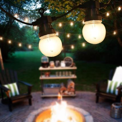 Catena luminosa decorativa LED per esterni GIRLANDA G45 10xE27/230V 8m IP44 bianco caldo