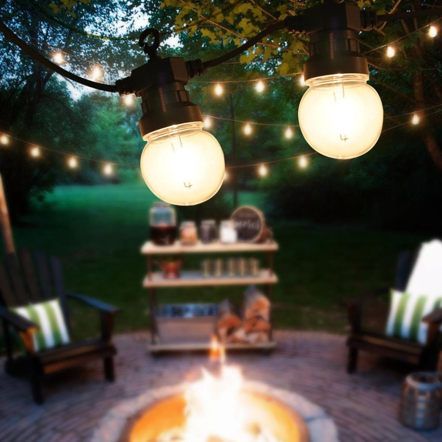 Catena luminosa decorativa LED per esterni GIRLANDA G45 10xE27/230V 8m IP44 bianco caldo