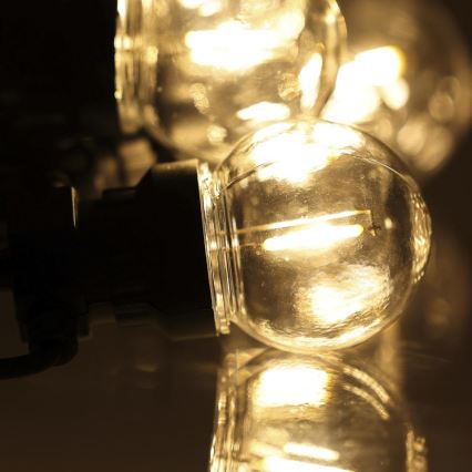 Catena luminosa decorativa LED per esterni GIRLANDA G45 10xE27/230V 8m IP44 bianco caldo