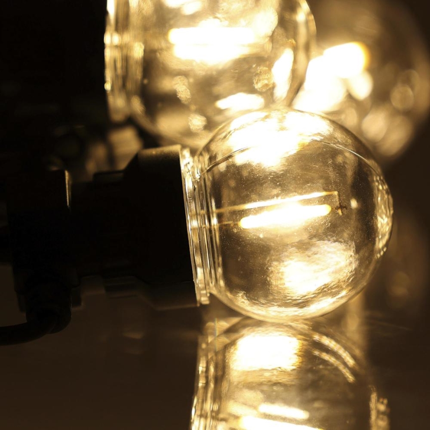 Catena luminosa decorativa LED per esterni GIRLANDA G45 10xE27/230V 8m IP44 bianco caldo