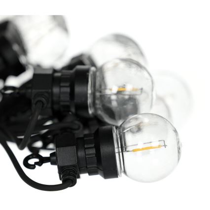 Catena luminosa decorativa LED per esterni GIRLANDA G45 10xE27/230V 8m IP44 bianco caldo