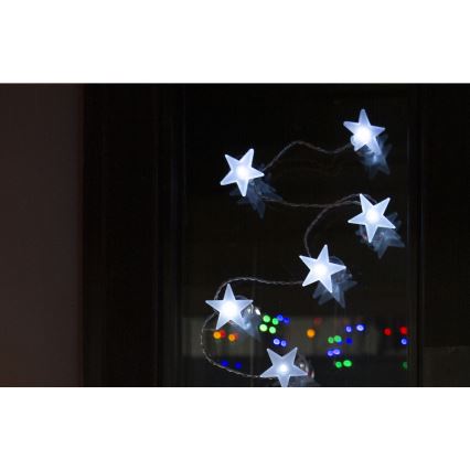 Catena luminosa decorativa con ventose 10xLED/2xAA 1,8m bianco freddo
