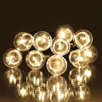 Catena luminosa decorativa LED per esterni GIRLANDA G45 10xE27/230V 8m IP44 bianco caldo