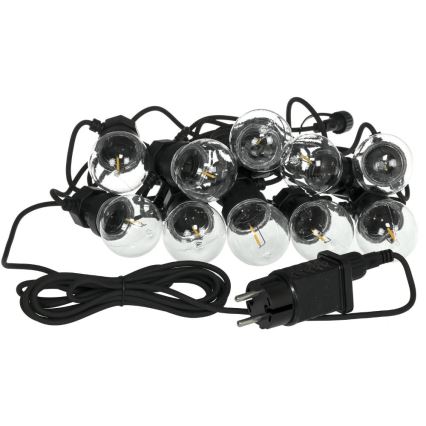 Catena luminosa decorativa LED per esterni GIRLANDA G45 10xE27/230V 8m IP44 bianco caldo