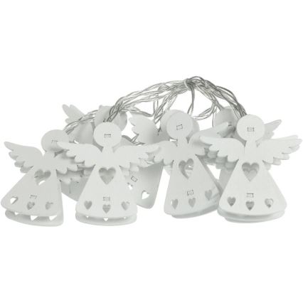 Catena luminosa natalizia LED 10xLED/2xAA/bianco caldo 2m angeli