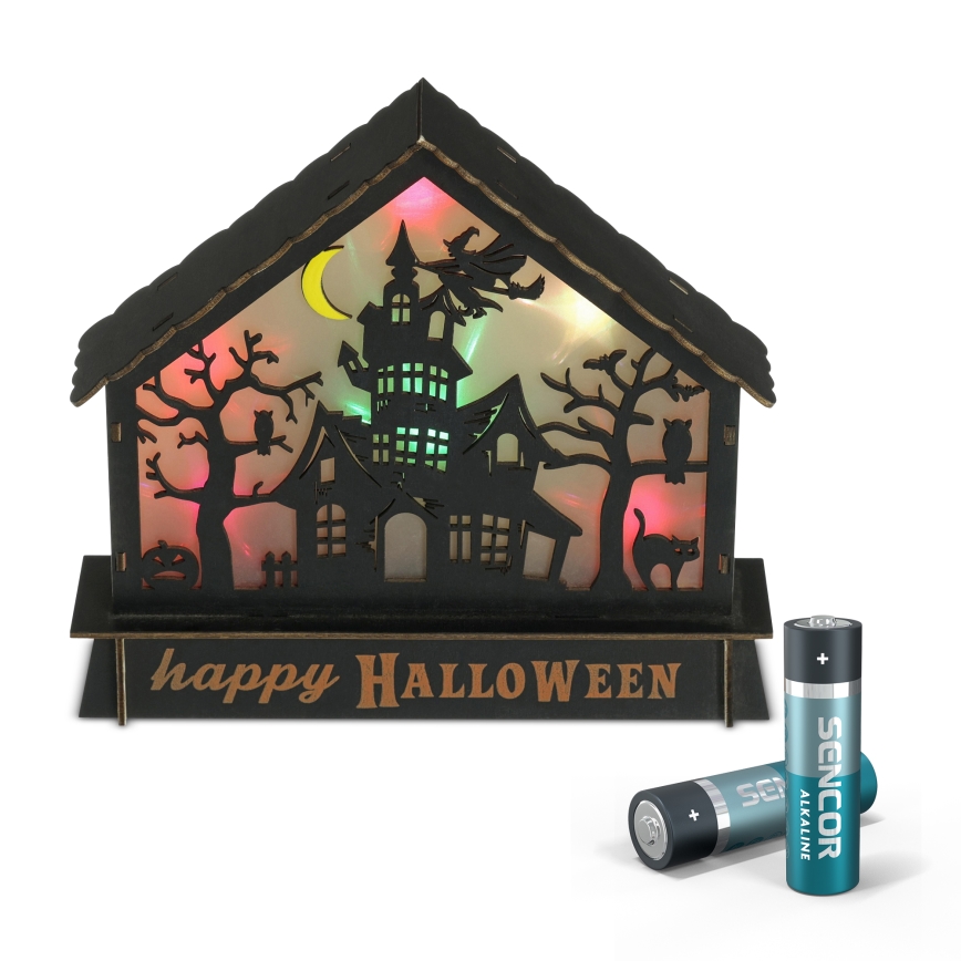 LED Decorazione HALLOWEEN LED/2xAA/multicolore casa infestata