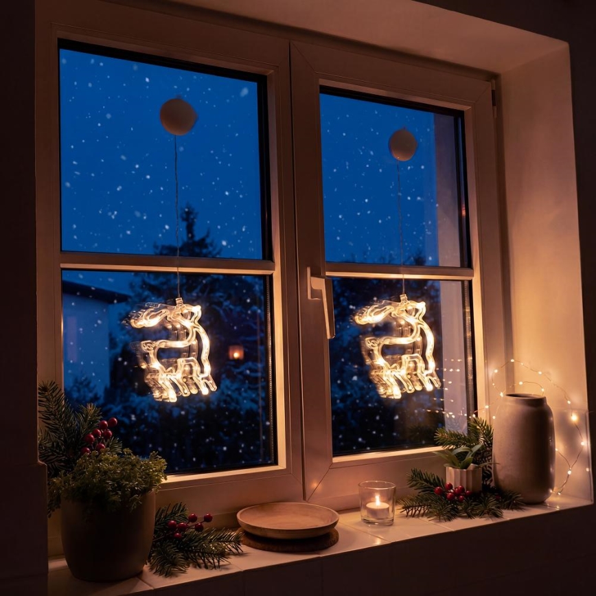 LED Decorazione natalizia LED/3xAAA/bianco caldo renna
