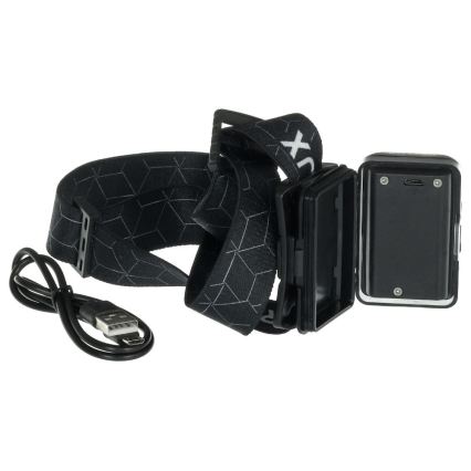 LED Torcia frontale ricaricabile LED/3W/1200 mAh IP67 nera