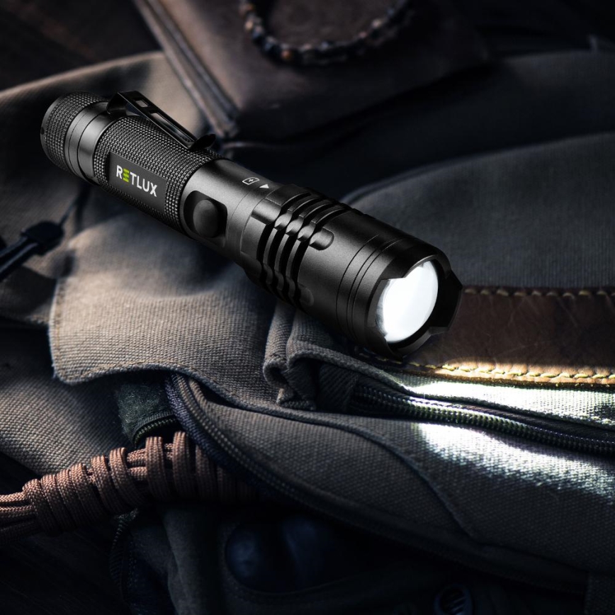 LED Torcia elettrica ricaricabile in alluminio con funzione di power bank LED/2000 mAh 1000 lm IP22