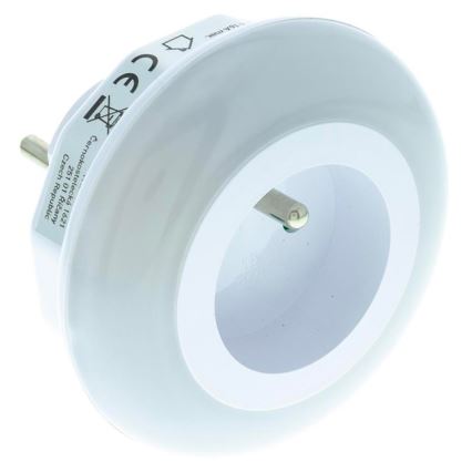 Luce di orientamento a LED con sensore crepuscolare e presa LED/0,6W/230V