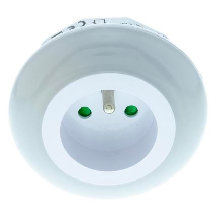 Luce di orientamento a LED con sensore crepuscolare e presa LED/0,6W/230V