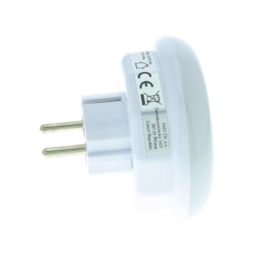 Luce di orientamento a LED con sensore crepuscolare e presa LED/0,6W/230V