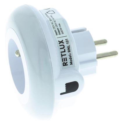 Luce di orientamento a LED con sensore crepuscolare e presa LED/0,6W/230V