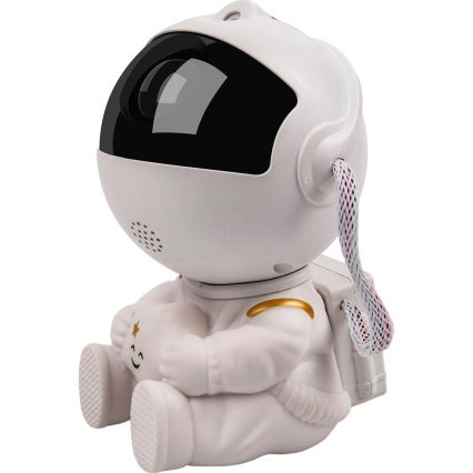 Proiettore LED per bambini 230V astronauta 12,5 cm + telecomando
