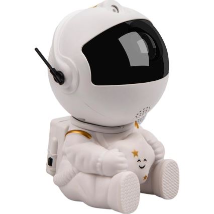 Proiettore LED per bambini 230V astronauta 12,5 cm + telecomando