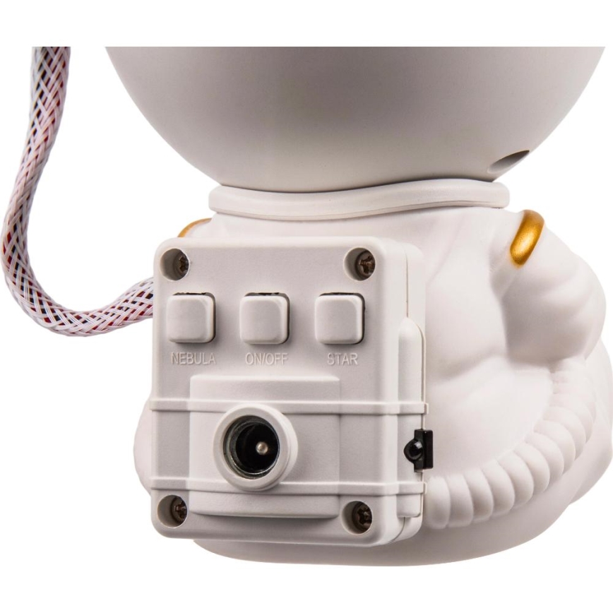 Proiettore LED per bambini 230V astronauta 12,5 cm + telecomando