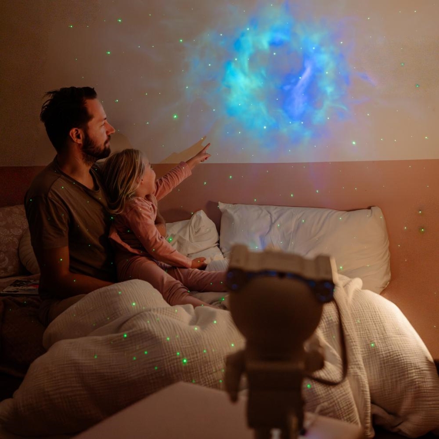 Retlux - Proiettore LED per bambini 230V astronauta 23,3 cm + telecomando