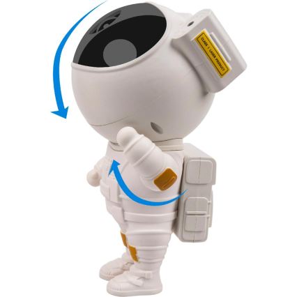 Retlux - Proiettore LED per bambini 230V astronauta 23,3 cm + telecomando