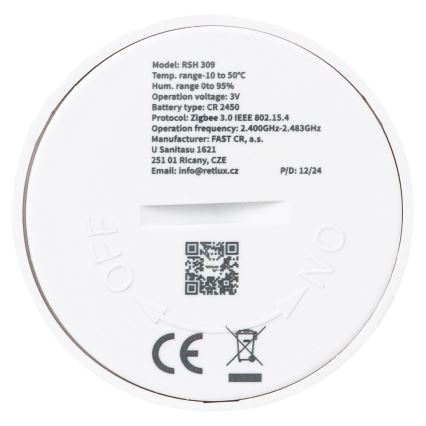 Sensore intelligente di temperatura e umidità 1xCR2450