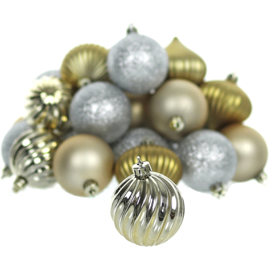 Set di addobbi natalizi 30 pezzi oro/argento
