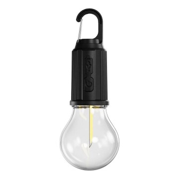 Retlux - Torcia ricaricabile a LED dimmerabile LED/0,3W/USB 400 mAh IP44 nera