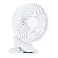 Ricaricabile tavolo ventilatore con clip VIENTO 6W/5V 2000 mAh bianco